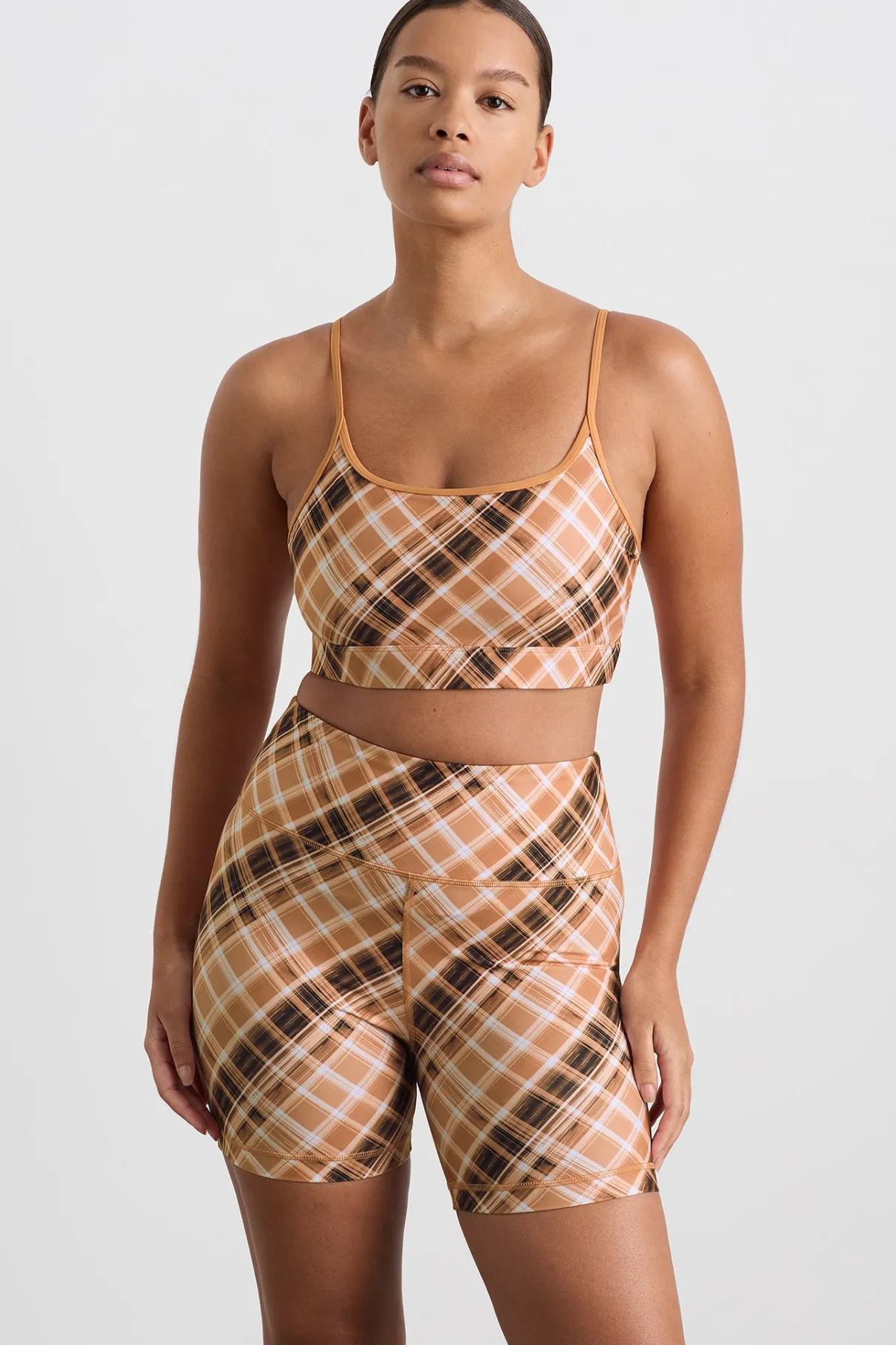 multi_strap_sports_bra__10.webp Shop Aje ATHLETICA Multi Strap Sports Bra 363 Blurred Tan Check
