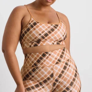 Shop Aje ATHLETICA Multi Strap Sports Bra 363 Blurred Tan Check