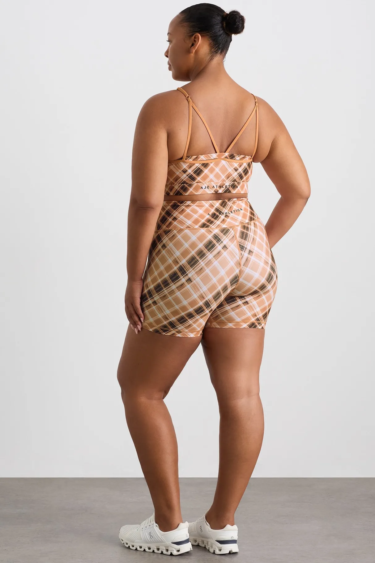 multi_strap_sports_bra__17.webp Shop Aje ATHLETICA Multi Strap Sports Bra 363 Blurred Tan Check