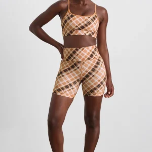 Shop Aje ATHLETICA Multi Strap Sports Bra 363 Blurred Tan Check