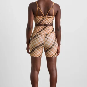 Shop Aje ATHLETICA Multi Strap Sports Bra 363 Blurred Tan Check