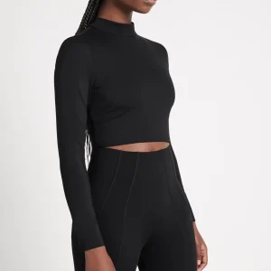Cheap Aje ATHLETICA Open Back Long Sleeve Crop Top 315 Black