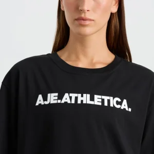 Clearance Aje ATHLETICA Oversized Bold Logo Tee 102 Black/White