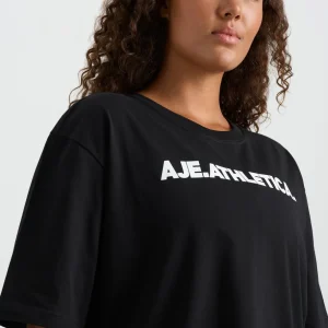Clearance Aje ATHLETICA Oversized Bold Logo Tee 102 Black/White