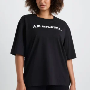Clearance Aje ATHLETICA Oversized Bold Logo Tee 102 Black/White