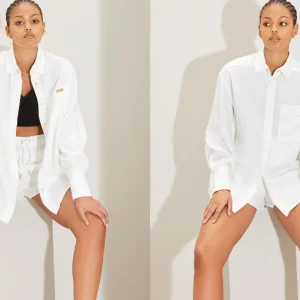 Store Aje ATHLETICA Oversized Denim Shirt 421 White