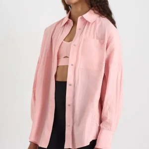 Shop Aje ATHLETICA Panelled Batwing Shirt 406 Millennial Pink