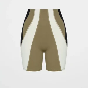 Sale Aje ATHLETICA Panelled Bike Short 615 Soft Khaki Multi