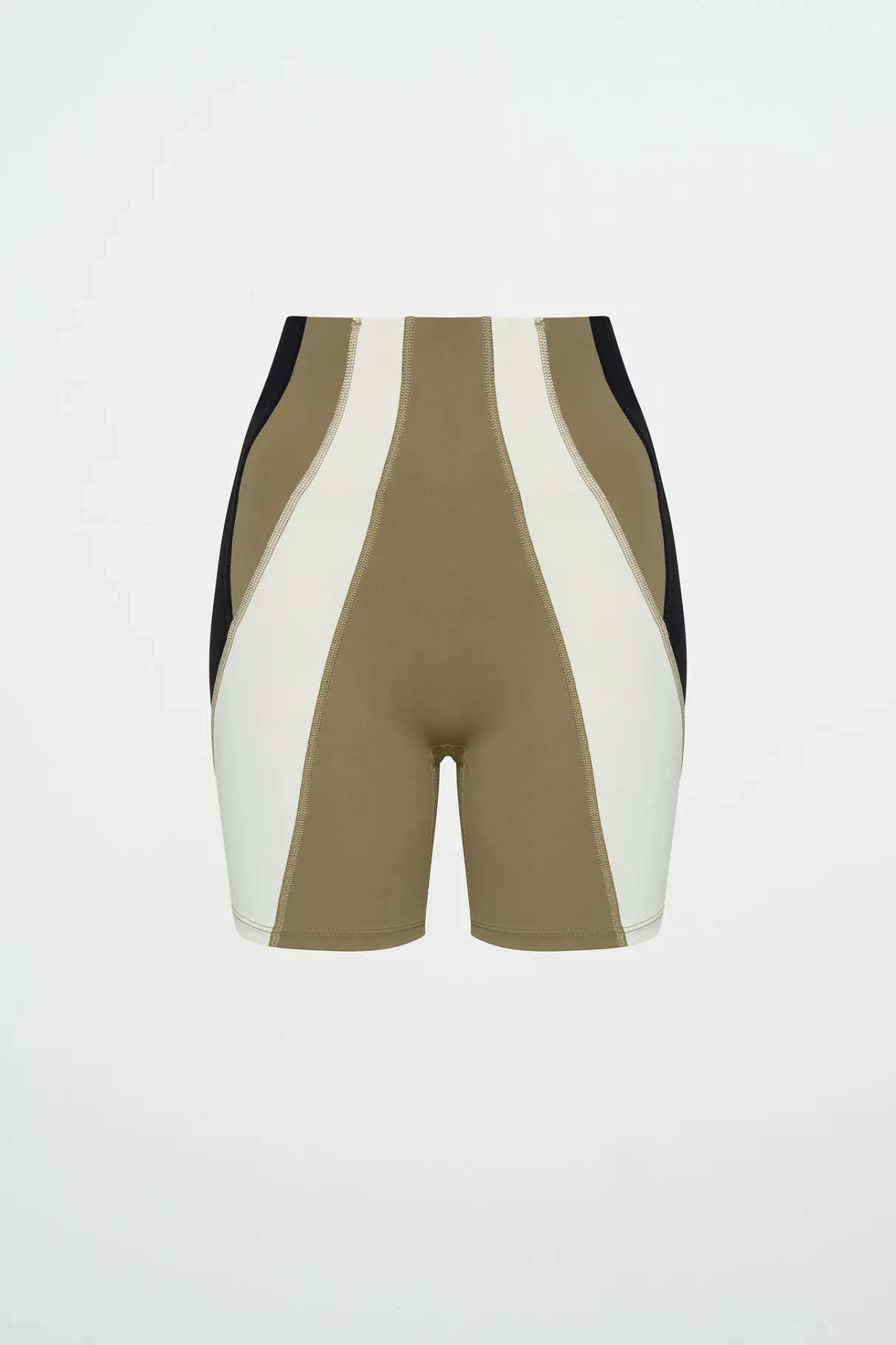 panelled_bike_short__1.webp Sale Aje ATHLETICA Panelled Bike Short 615 Soft Khaki Multi