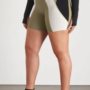 Sale Aje ATHLETICA Panelled Bike Short 615 Soft Khaki Multi