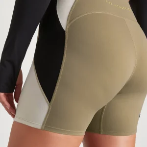 Sale Aje ATHLETICA Panelled Bike Short 615 Soft Khaki Multi