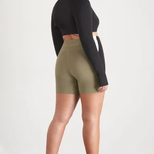 Sale Aje ATHLETICA Panelled Bike Short 615 Soft Khaki Multi