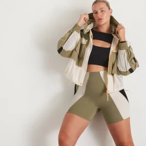 Sale Aje ATHLETICA Panelled Bike Short 615 Soft Khaki Multi