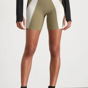 Sale Aje ATHLETICA Panelled Bike Short 615 Soft Khaki Multi