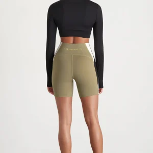 Sale Aje ATHLETICA Panelled Bike Short 615 Soft Khaki Multi