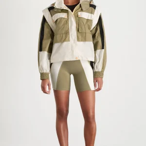 Sale Aje ATHLETICA Panelled Bike Short 615 Soft Khaki Multi