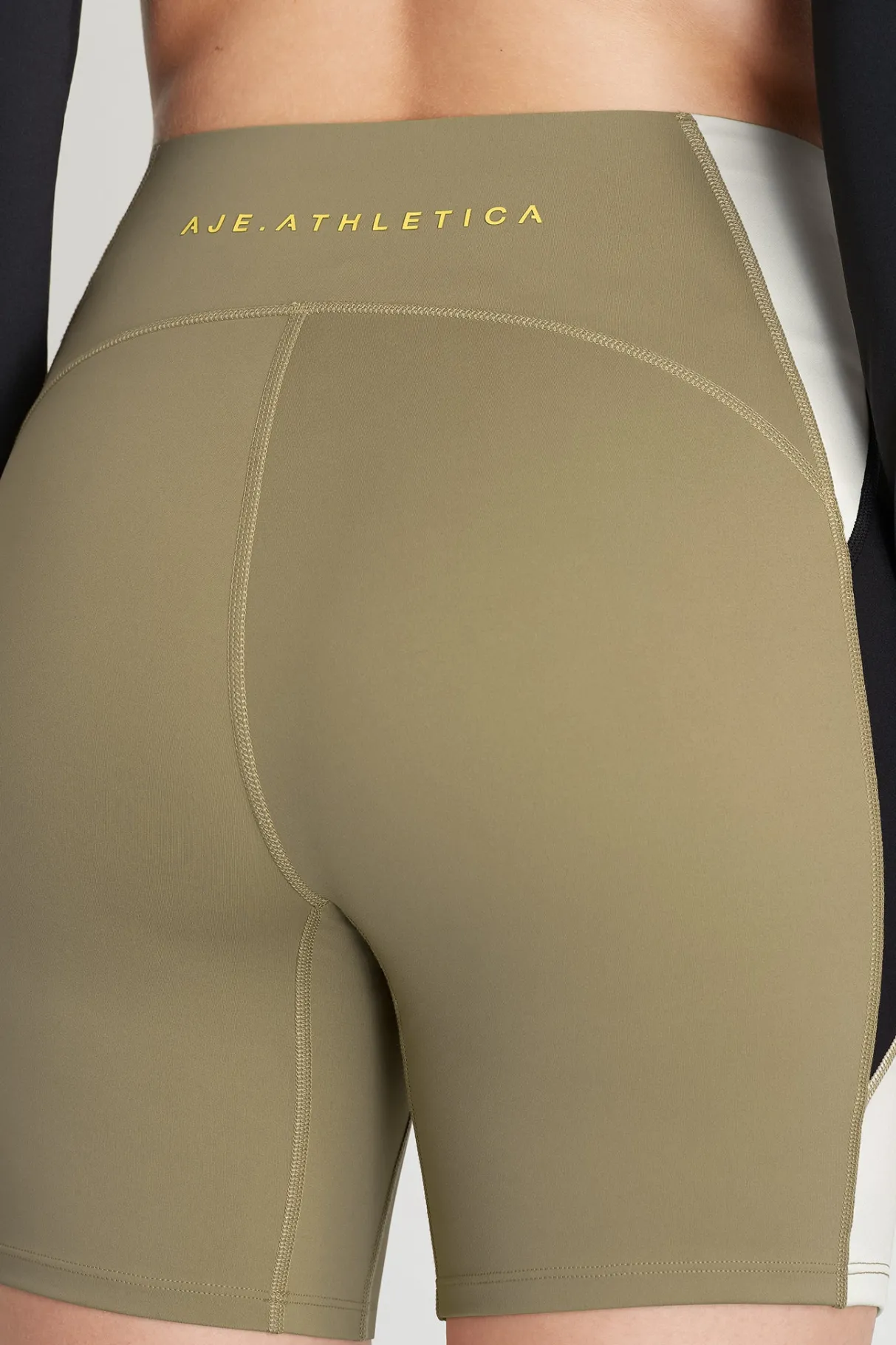 panelled_bike_short__9.webp Sale Aje ATHLETICA Panelled Bike Short 615 Soft Khaki Multi