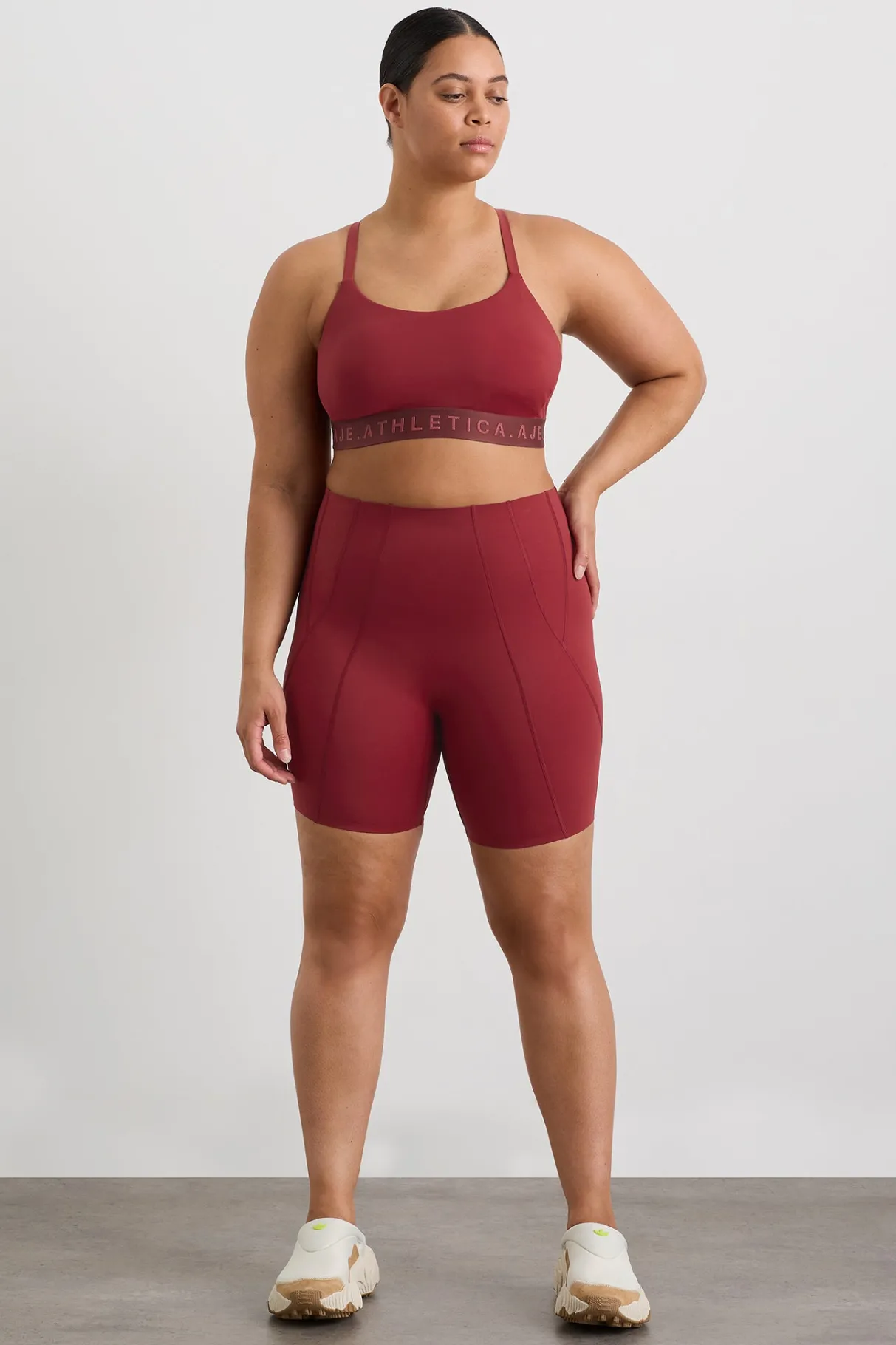 panelled_bike_shorts__11-1.webp Best Sale Aje ATHLETICA Panelled Bike Shorts 615 Plum Red