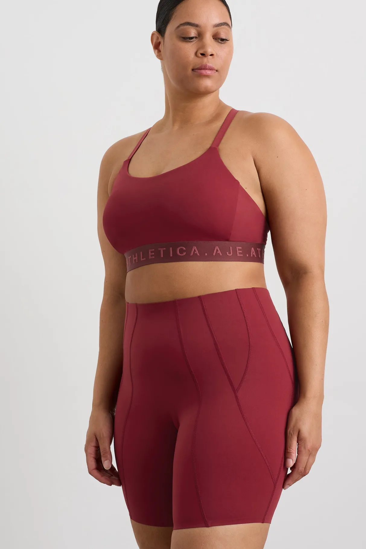 panelled_bike_shorts__14-1.webp Best Sale Aje ATHLETICA Panelled Bike Shorts 615 Plum Red