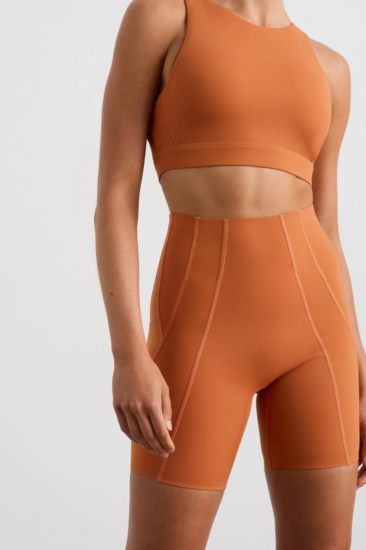 panelled_bike_shorts__2.webp Online Aje ATHLETICA Panelled Bike Shorts 615 Copper Orange