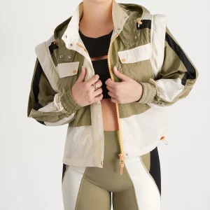 Best Sale Aje ATHLETICA Panelled Hybrid Jacket 748 Soft Khaki-Multi
