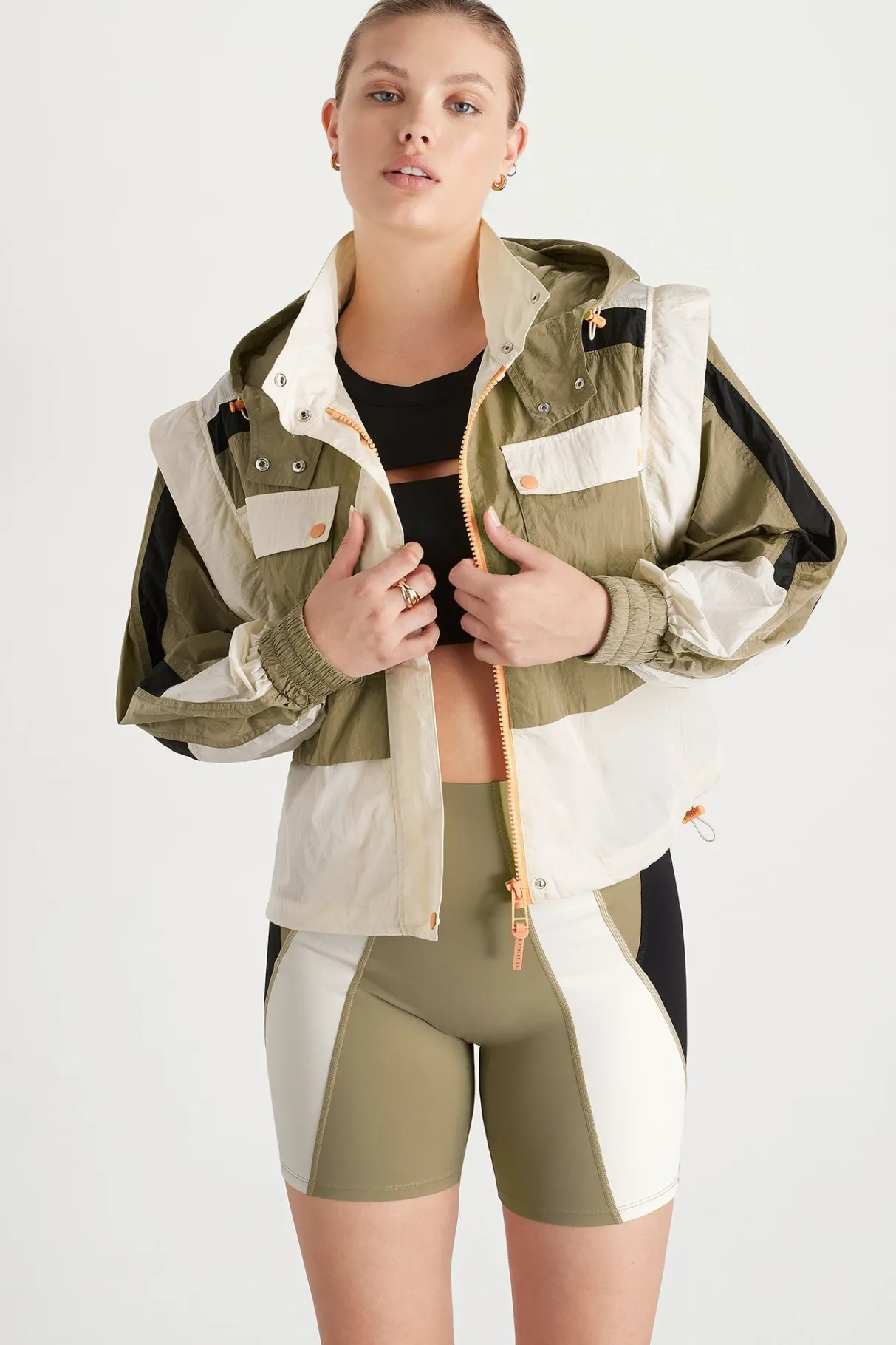 panelled_hybrid_jacket__10.webp Best Sale Aje ATHLETICA Panelled Hybrid Jacket 748 Soft Khaki-Multi