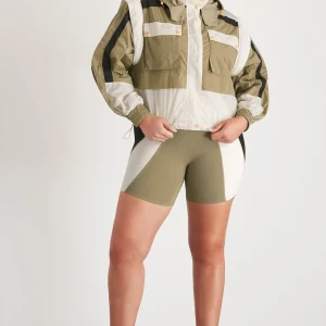 Best Sale Aje ATHLETICA Panelled Hybrid Jacket 748 Soft Khaki-Multi