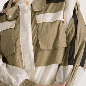 Best Sale Aje ATHLETICA Panelled Hybrid Jacket 748 Soft Khaki-Multi