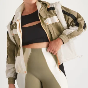 Best Sale Aje ATHLETICA Panelled Hybrid Jacket 748 Soft Khaki-Multi