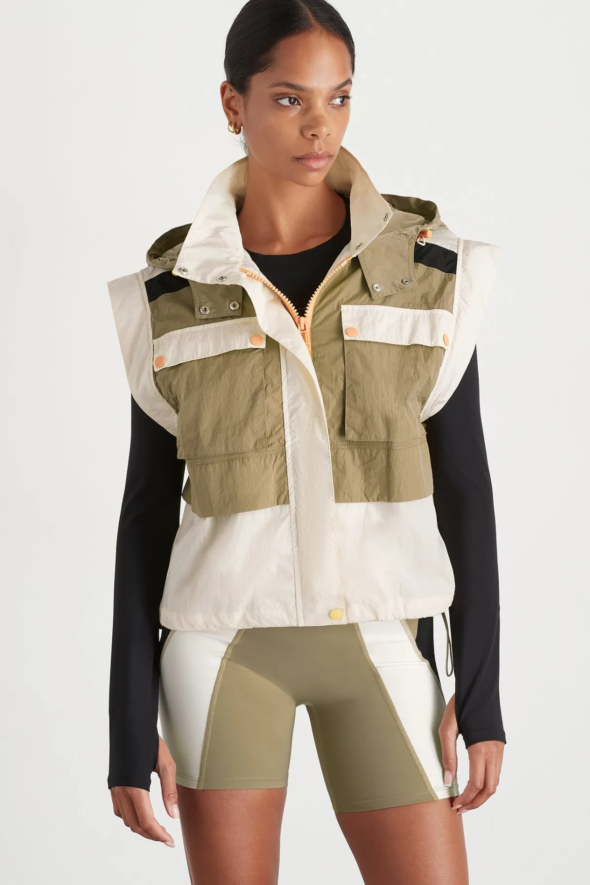 panelled_hybrid_jacket__6.webp Best Sale Aje ATHLETICA Panelled Hybrid Jacket 748 Soft Khaki-Multi