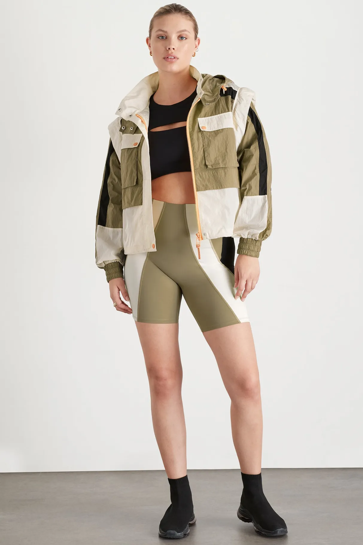 panelled_hybrid_jacket__8.webp Best Sale Aje ATHLETICA Panelled Hybrid Jacket 748 Soft Khaki-Multi