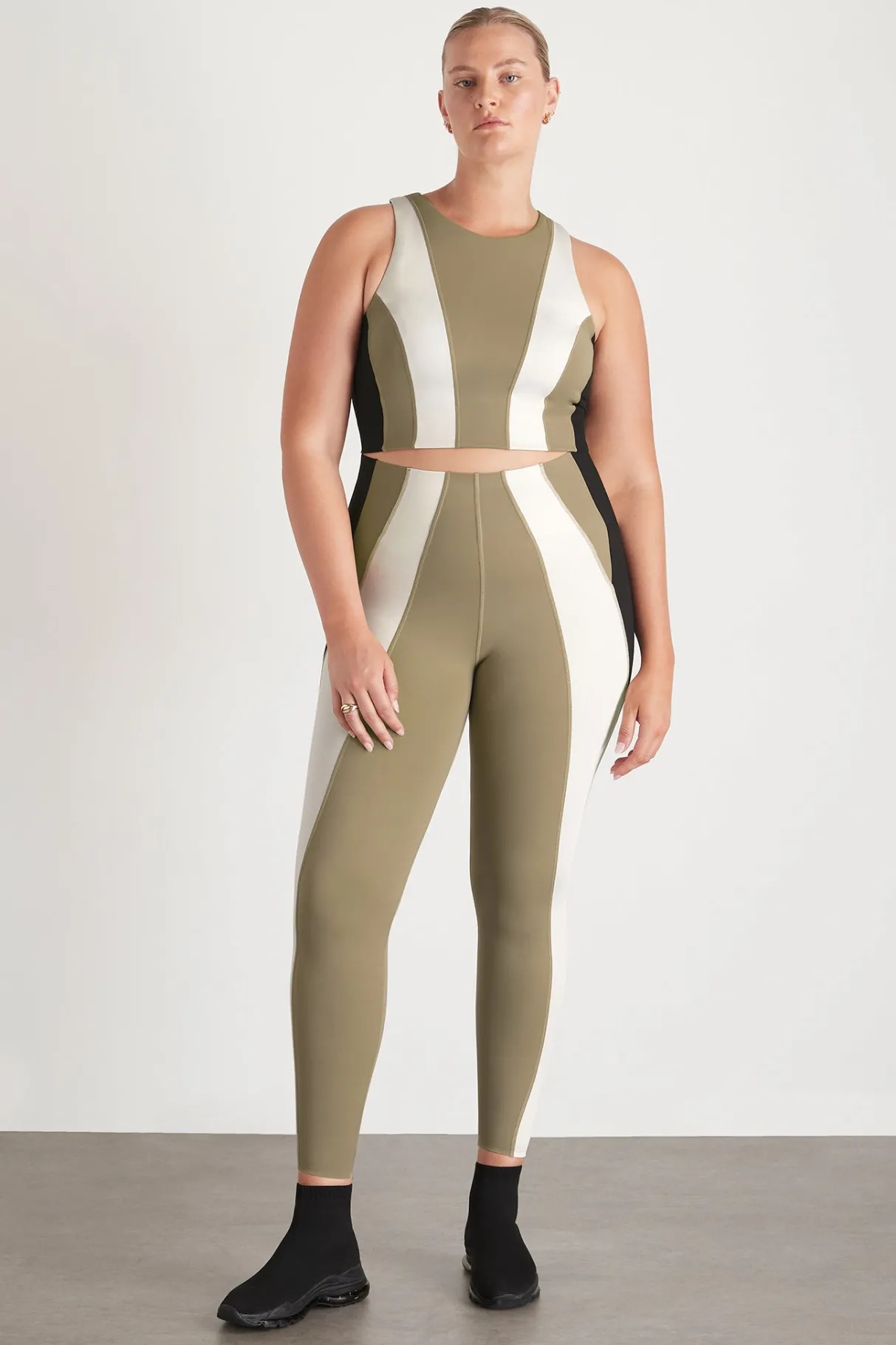 panelled_legging__12.webp Best Aje ATHLETICA Panelled Legging 211 Soft Khaki Multi