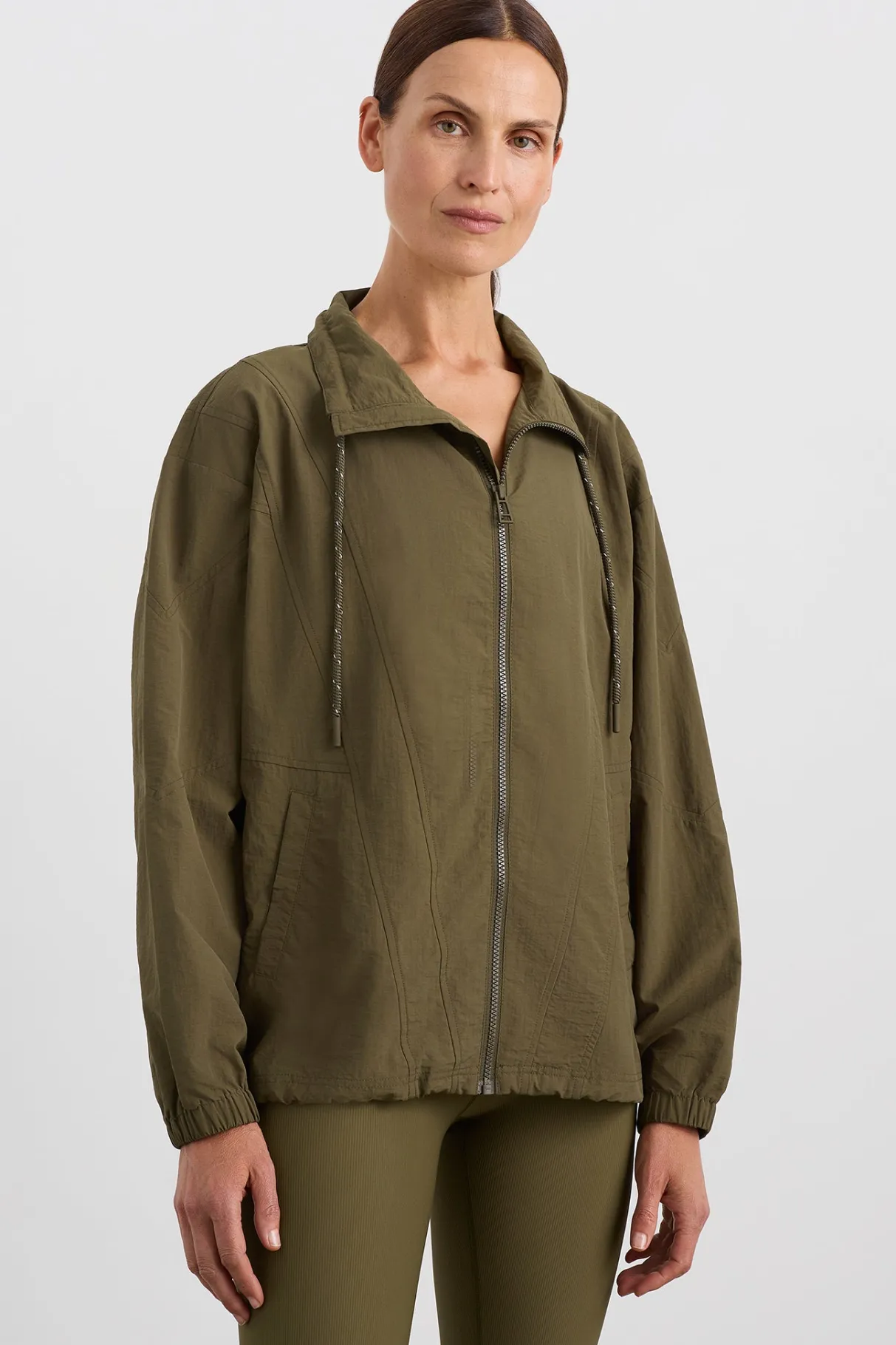 panelled_spray_jacket__0.webp Clearance Aje ATHLETICA Panelled Spray Jacket 784 Deep Khaki