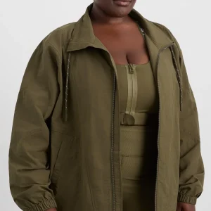 Clearance Aje ATHLETICA Panelled Spray Jacket 784 Deep Khaki