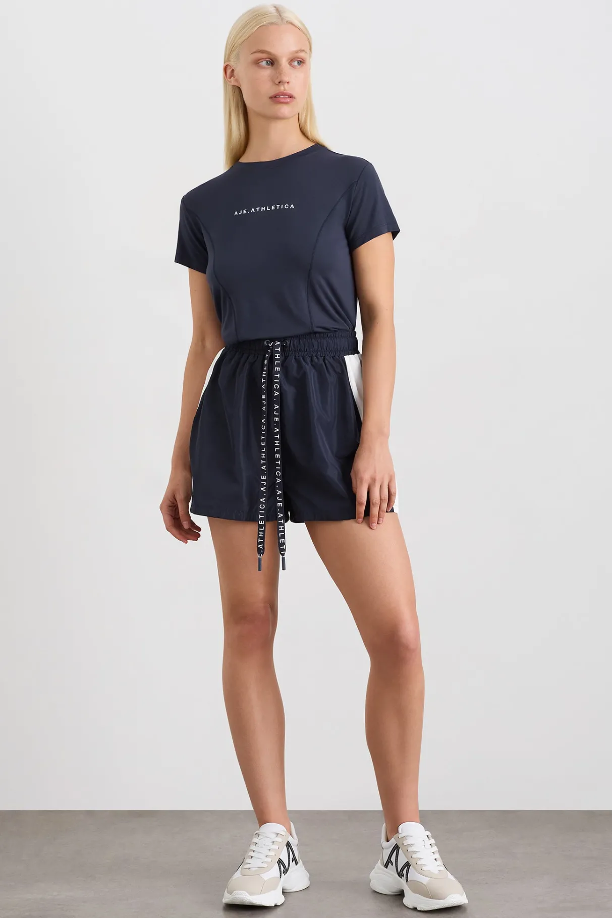 panelled_spray_shorts__0.webp Hot Aje ATHLETICA Panelled Spray Shorts 603 Galaxy Blue