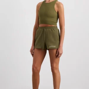 Cheap Aje ATHLETICA Panelled Terry Short 616 Deep Khaki