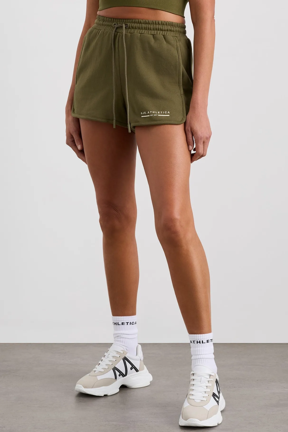 panelled_terry_short__2.webp Cheap Aje ATHLETICA Panelled Terry Short 616 Deep Khaki