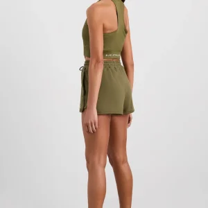 Cheap Aje ATHLETICA Panelled Terry Short 616 Deep Khaki