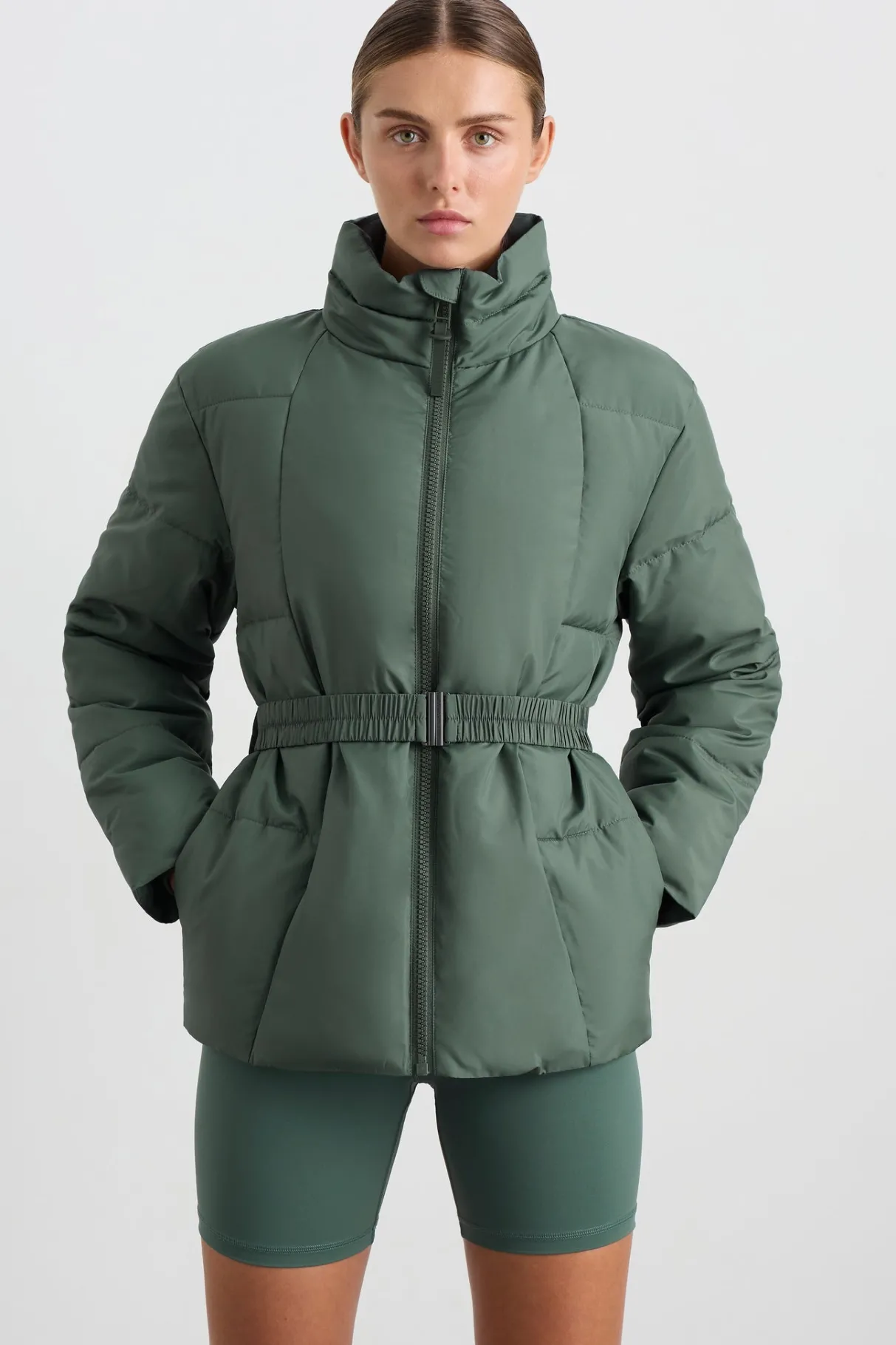 peplum_puffer__0.webp Online Aje ATHLETICA Peplum Puffer 753 Moss Green
