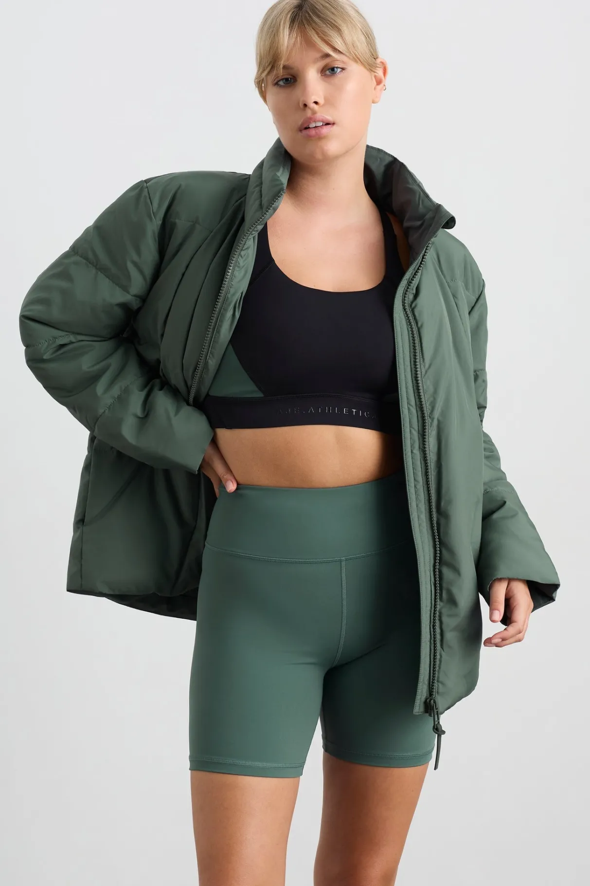 peplum_puffer__10.webp Online Aje ATHLETICA Peplum Puffer 753 Moss Green