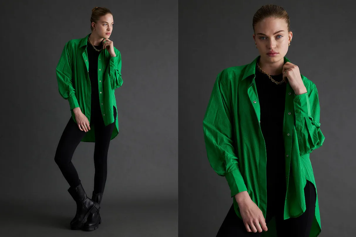 perforated_long_shirt__14.webp Sale Aje ATHLETICA Perforated Long Shirt 406 Vivid Green/Gold