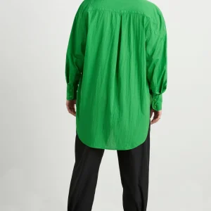 Sale Aje ATHLETICA Perforated Long Shirt 406 Vivid Green/Gold