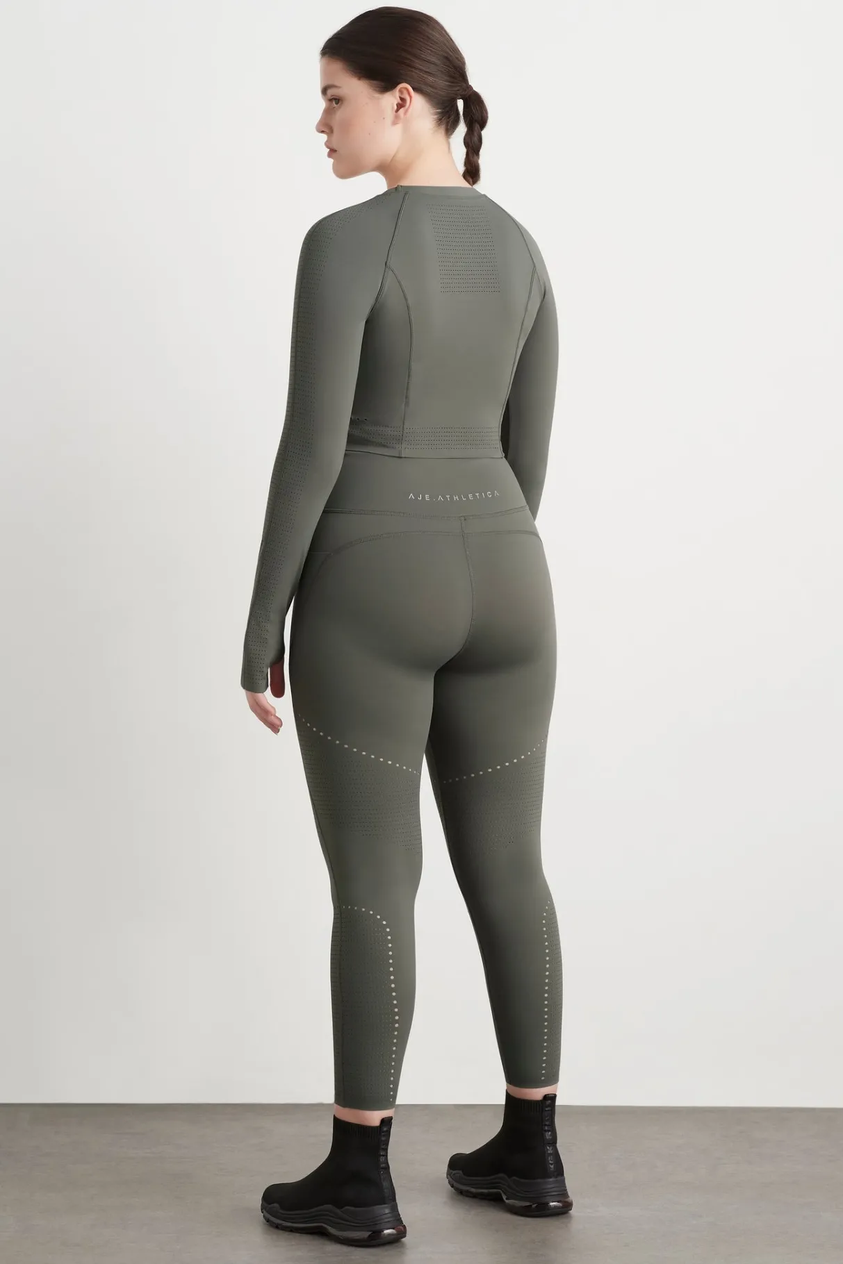 perforated_long_sleeve_crop_top__8.webp Sale Aje ATHLETICA Perforated Long Sleeve Crop Top 340 Midnight Grey/Reflective