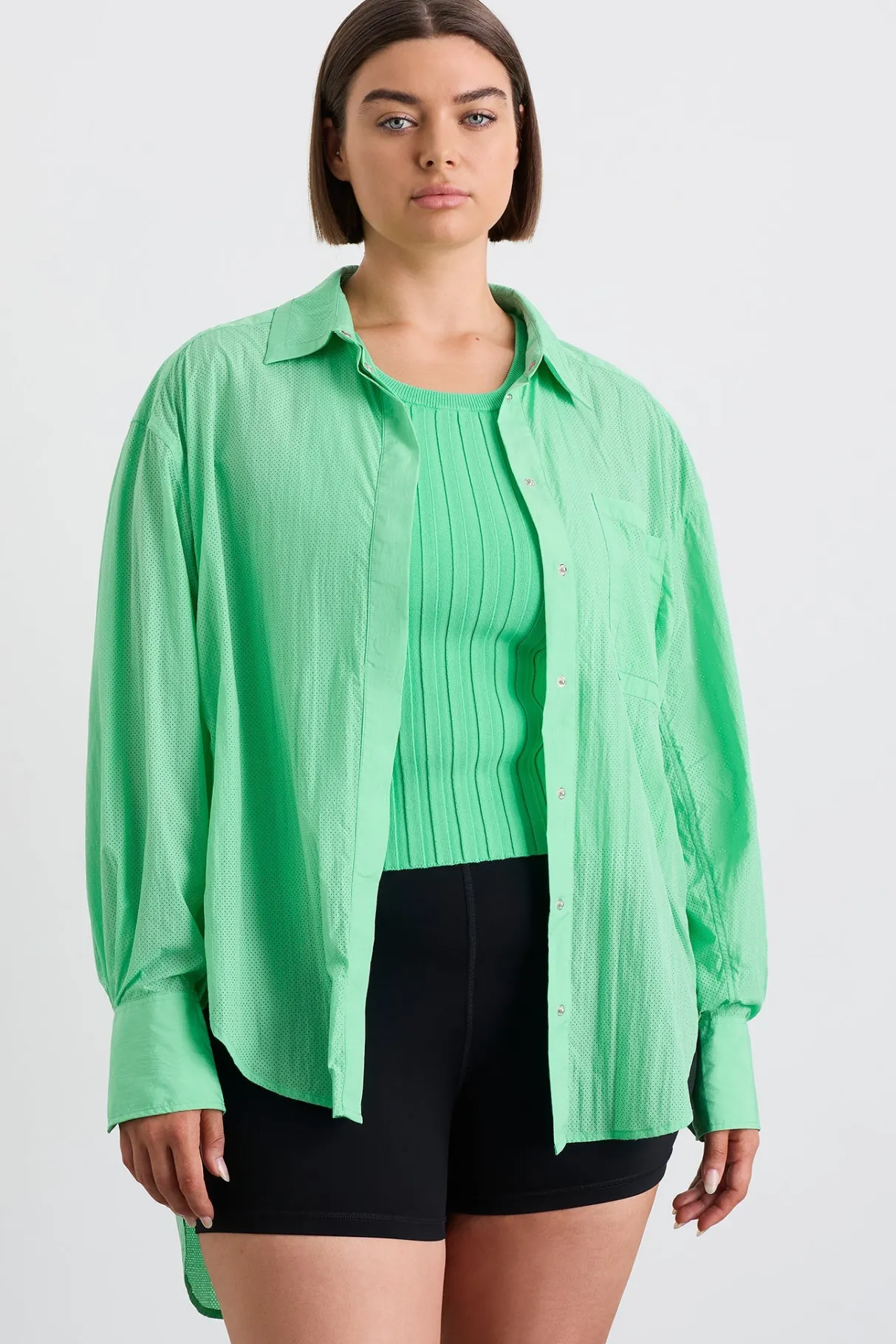 perforated_longline_shirt__11.webp Sale Aje ATHLETICA Perforated Longline Shirt 406 Marine Green