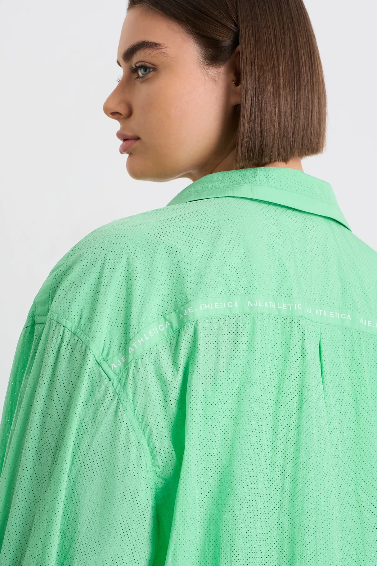 perforated_longline_shirt__13.webp Sale Aje ATHLETICA Perforated Longline Shirt 406 Marine Green