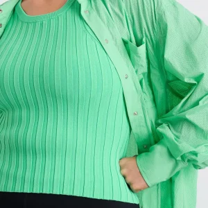 Sale Aje ATHLETICA Perforated Longline Shirt 406 Marine Green