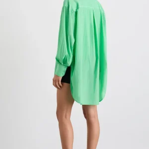 Sale Aje ATHLETICA Perforated Longline Shirt 406 Marine Green
