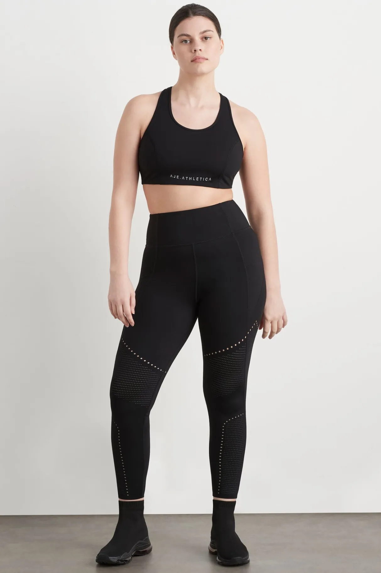 perforated_racer_sports_bra__6-1.webp Flash Sale Aje ATHLETICA Perforated Racer Sports Bra 339 Black/Reflective