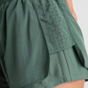 Shop Aje ATHLETICA Perforated Spray Shorts 019 Moss Green