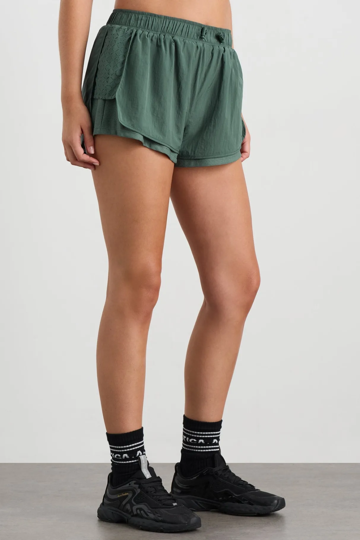 perforated_spray_shorts__7.webp Shop Aje ATHLETICA Perforated Spray Shorts 019 Moss Green